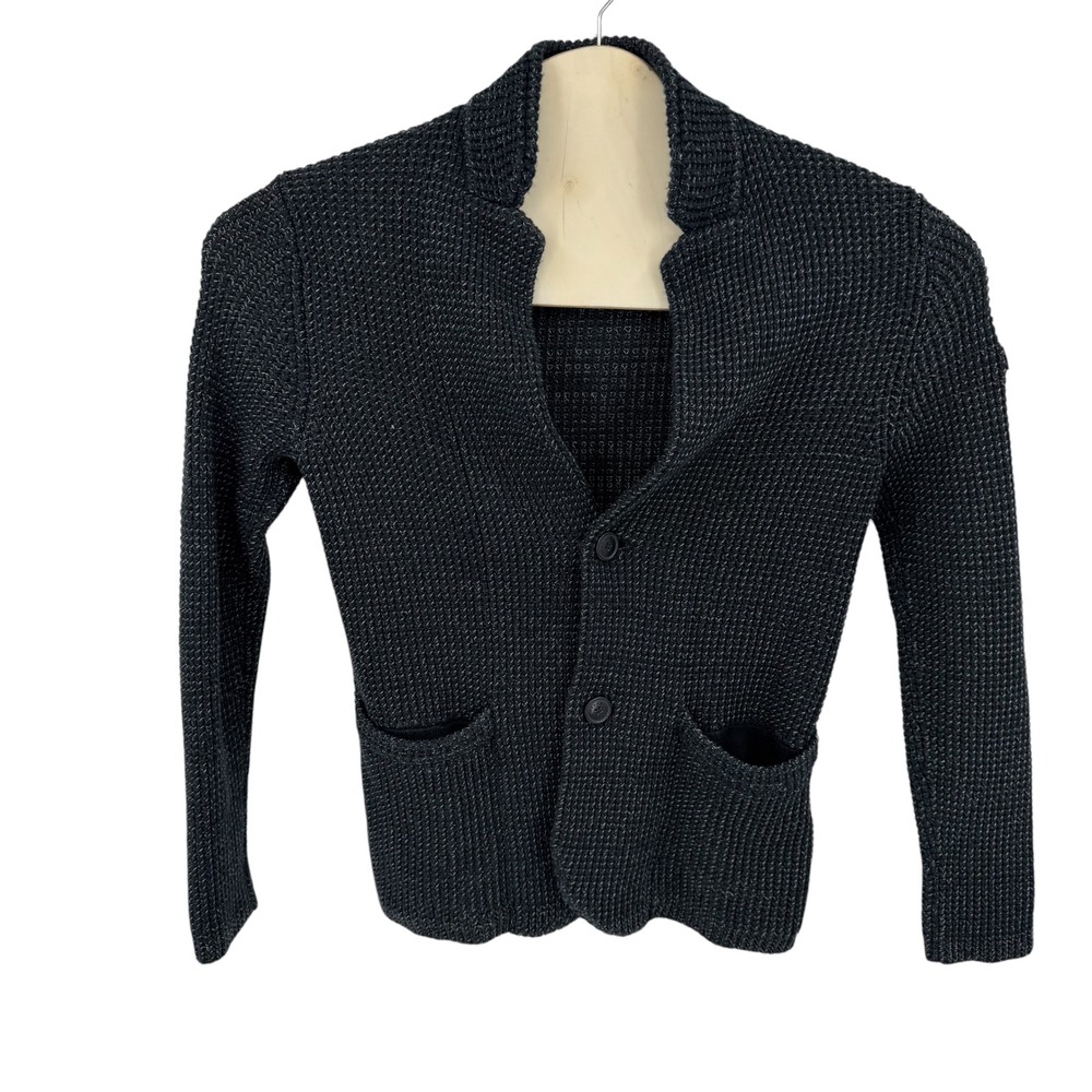 Armani Exchange Cotton Wool Knit Blazer Sweater Women M Grey Cardigan Jacket